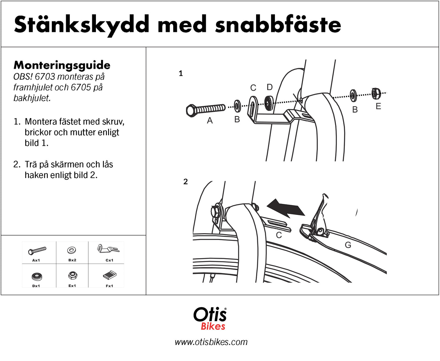 Clip-on stänkskärmar